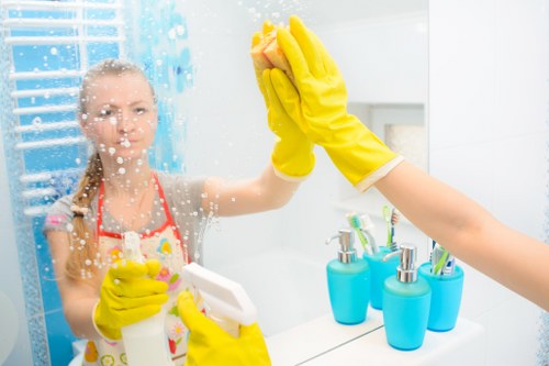 Kitchen deep cleaning during a Canary Wharf move out clean