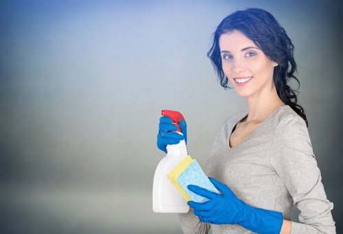 Professional cleaning of heavy curtains in a modern Canary Wharf property